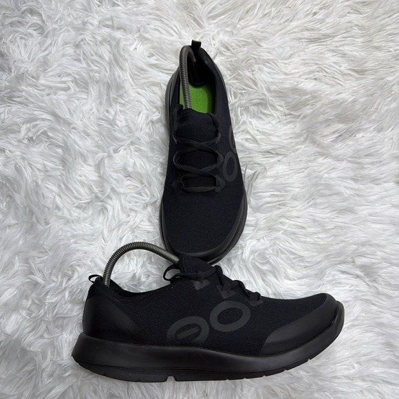 OOFOS Mens 12 Shoes 00MG LS Recovery TrainingAll Black Comfort Cushioned New!